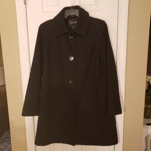 Women's Black Nautica Wool Winter Coat